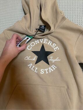 Converse Tan Hoodie with Black Star Logo